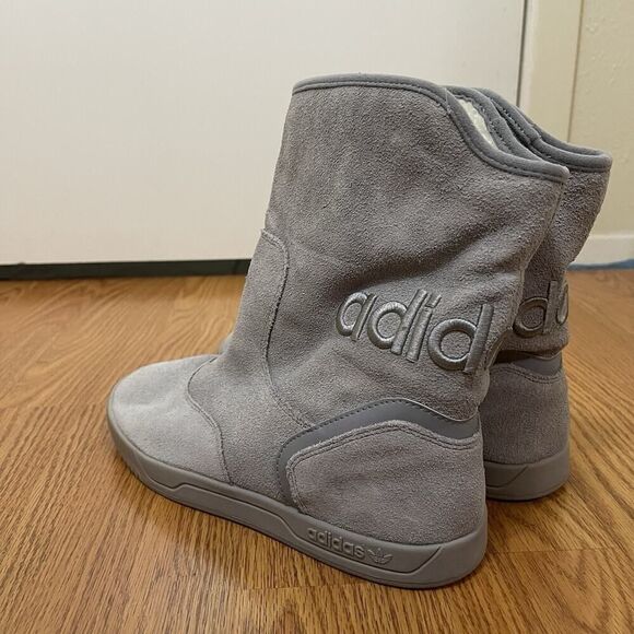 RARE!! ADIDAS gray suede sherpa lined slip on Extaboot size US 8 - Picture 5 of 12